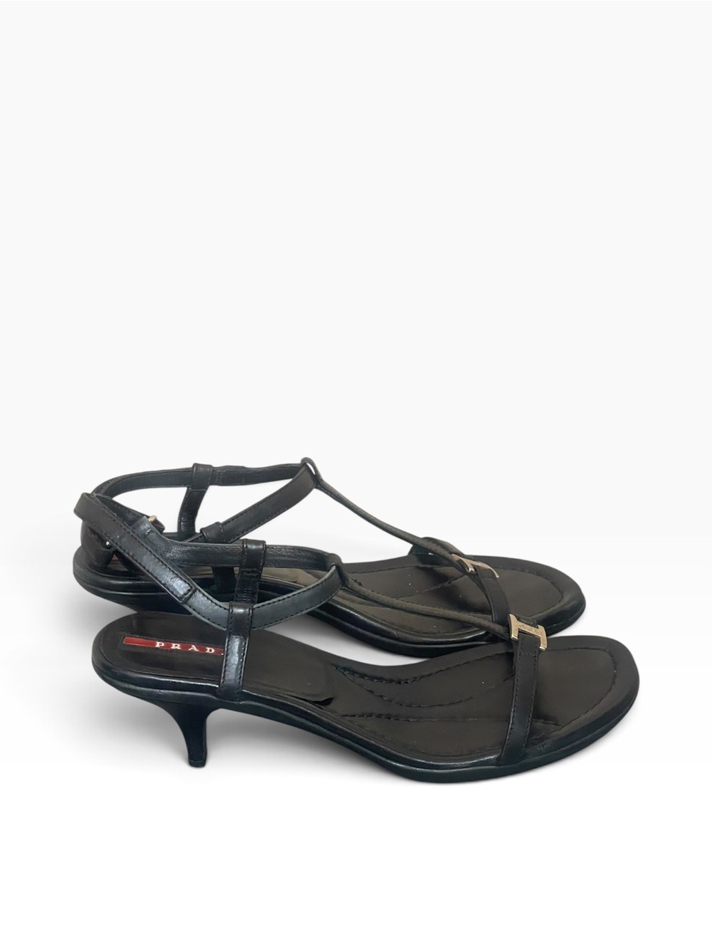 Prada calzature donna black sandals size 39.5 (9.5) USA - Picture 4 of 11